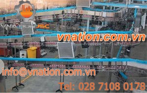 pneumatic conveyor / for plastic bottles / inclined / handling