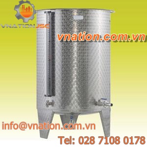 wine tank / open / stainless steel / vertical