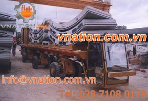 flatbed trailer / 3-axle / for tunnel construction / for industrial materials