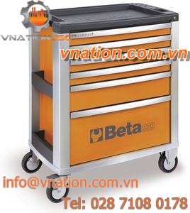 storage cabinet / on casters / 6-drawer / aluminum