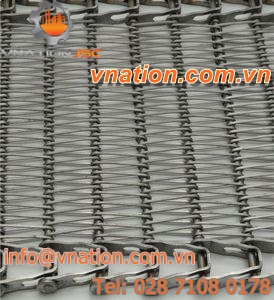 flexible conveyor belt / wire mesh / cold-resistant / curved