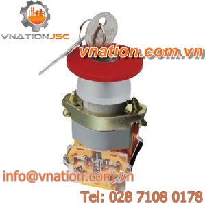 key lock switch / nickel alloy contact / with silver contacts / emergency stop