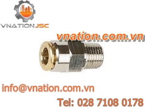 push-in fitting / straight / brass / tube