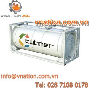 liquid tank / transport / horizontal / with protective cage