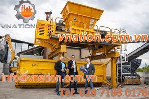 rotary shear shredder / double-shaft / industrial waste / for household waste