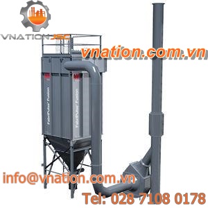 dry type dust collector / pulse-jet backflow / compact / modular