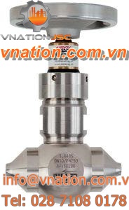 needle valve / manual / for oxygen / stainless steel