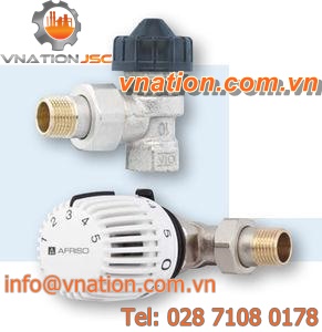 nickel-plated brass thermostatic valve / for water / for liquids / manually-controlled