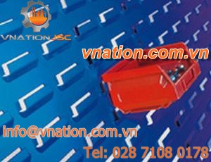 louvre panel with storage bins