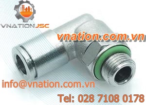 push-in fitting / elbow / nickel-plated brass / pneumatic