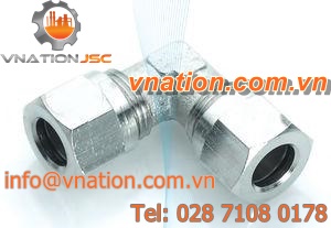 compression fitting / cutting ring / elbow / nickel-plated brass