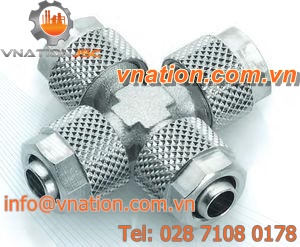 push-to-connect quick coupling / nickel-plated brass / pneumatic / rotating