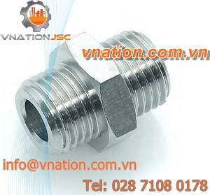 threaded fitting / straight / nickel-plated brass / pneumatic