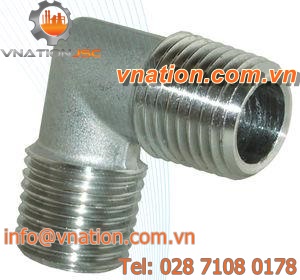 threaded fitting / elbow / stainless steel / pneumatic