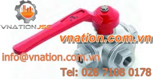 ball valve / for hot water / nickel-plated brass / 3-way