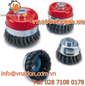 cup brush / cleaning / metal / for tools