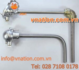 mineral-insulated thermocouple / high-temperature / with thermowell / angled