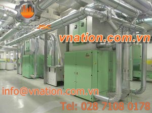 continuous blender / textile fiber / horizontal / deduster