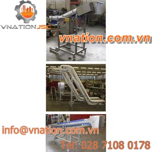 belt conveyor / for the food industry / food / inclined