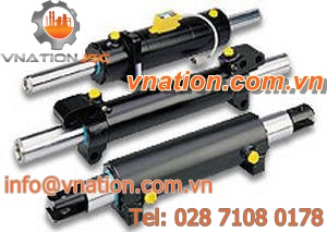 hydraulic cylinder / with through rod / double-acting / for construction equipment