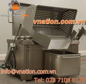 steam cooker / for the food industry / continuous / with mixer