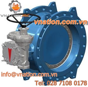 butterfly valve / handwheel / for water / double-flange