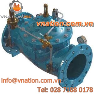 diaphragm valve / control / for water / flange