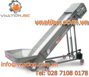 belt conveyor / for the food industry / for grapes / stainless steel