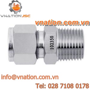 threaded fitting / male / straight / stainless steel