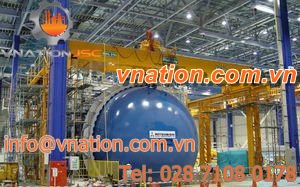 double-girder overhead traveling crane / automated / for workshops / high-capacity