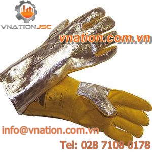welding gloves / heat-resistant / leather / aluminized