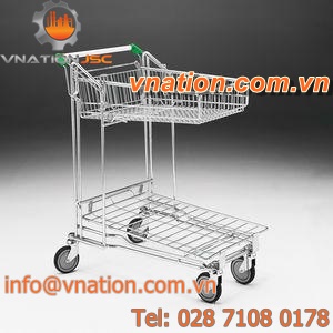 shopping cart / wire mesh platform / metal / nesting