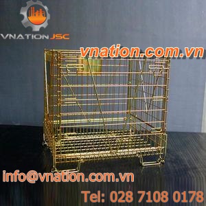 metal crate / storage / stacking / wire mesh