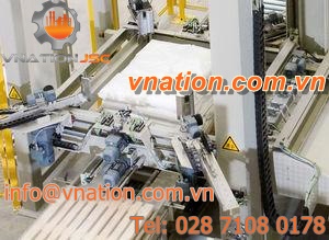 palletizer with stretch wrapper / layer / bag / high-capacity