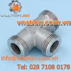 T tube connector / stainless steel / threaded