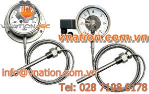 dial thermometer / bimetallic / gas / flange