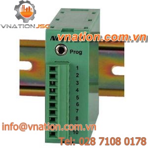 DIN rail mount temperature transmitter / RS-485 / digital / programmable