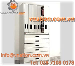 storage cabinet / with drawer / metal / vertical