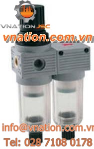 compressed air filter-regulator / vertical / miniature / coalescing