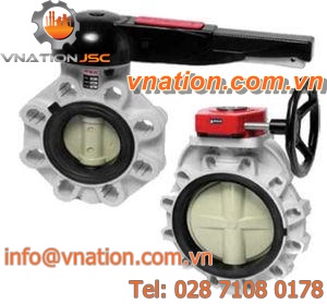 butterfly valve / lever / lug type / PTFE