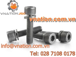 Allen screw / cylindrical head / with captive safety washer / locking