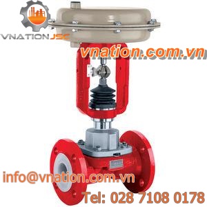 diaphragm valve / control / flange / with actuator