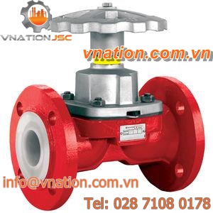 diaphragm valve / manual / shut-off / flange