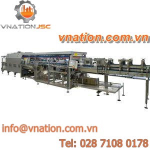 automatic shrink wrapping machine / with heat shrink film / beverage / bottle
