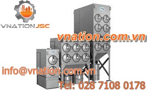 cartridge dust collector / pulse-jet backflow / heavy-duty / modular