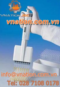 manual adjustable-volume pipette / multi-channel / borosilicate glass