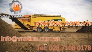 rotary mobile screen / drum / for bulk materials / construction