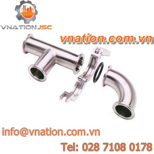 union fitting / T / stainless steel / sanitary