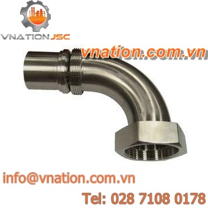 quick-locking fitting / elbow / stainless steel / sanitary