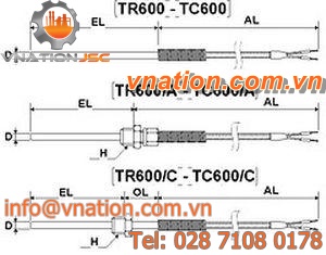 resistance temperature probe / with stainless steel tube